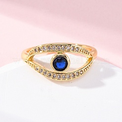 Brass Micro Pave Cubic Zirconia Rings for Women&nbsp;RJEW-U047-27G