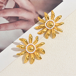 201 Stainless Steel Glass Seed Beaded Stud Earrings for Women&nbsp;BQ4917