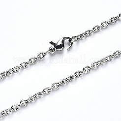 Non-Tarnish 304 Stainless Steel Cable Chain Necklace&nbsp;NJEW-S420-007C-P