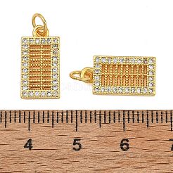 Brass Micro Pave Clear Cubic Zirconia Charms&nbsp;KK-F941-12G
