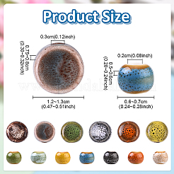70Pcs 8 Styles Handmade Porcelain Beads&nbsp;PORC-YW0001-50