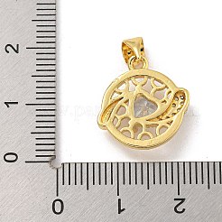 Rack Plating Brass Micro Pave Cubic Zirconia Pendants&nbsp;KK-G513-23A-02G