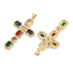 Brass Micro Pave Cubic Zirconia Pendants&nbsp;CU-CBADC6C-13G-08