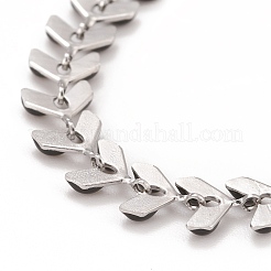 Enamel Wheat Link Chains Bracelet&nbsp;BJEW-P271-02P-01