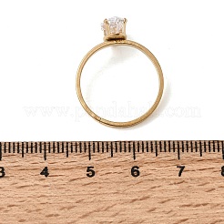 304 Stainless Steel Pave Cubic Zirconia Finger Rings for Women&nbsp;RJEW-B161-02G-02