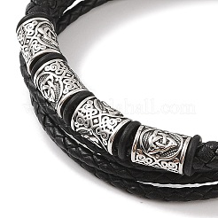 Braided Microfiber Leather Multi-strand Bracelets&nbsp;BJEW-B096-24AS