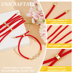 10Pcs Twisted Nylon Cord Slider Bracelet Making&nbsp;MAK-UN0001-54B