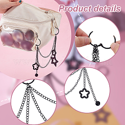 2Pcs Acrylic Star Charm Iron Bag Decorative Chains&nbsp;HJEW-GA00058