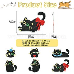 12Pcs 6 Styles Cat Shapes Computerized Embroidery Cloth Iron On/Sew On Patches&nbsp;PATC-CJ0001-06