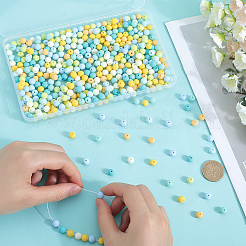 500Pcs Rubberized Style Imitated Silicone Acrylic Beads&nbsp;MACR-SP0001-07F