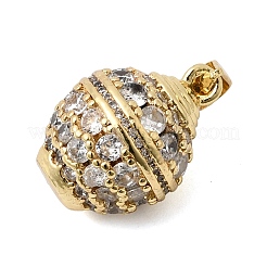 Brass Micro Pave Clear Cubic Zirconia Pendants&nbsp;KK-L267-08G