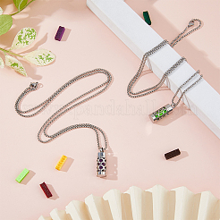 316 Surgical Stainless Steel Box Chain Hollow Column Perfume Bottle Pendant Necklaces&nbsp;NJEW-FH0001-21B-03