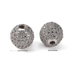 Brass Cubic Zirconia Beads&nbsp;ZIRC-F001-15P