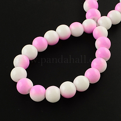 Two-Color Baking Paint Glass Bead Strands&nbsp;DGLA-R050-6mm-19