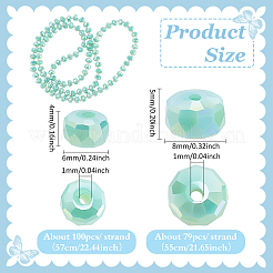 2 Strands 2 Colors Electroplate Glass Beads Strands&nbsp;GLAA-PH0004-22B