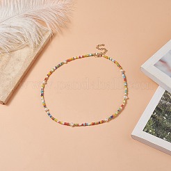 Natural Pearl & Glass Beaded Necklace for Women&nbsp;X-NJEW-JN04241