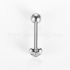 316L Surgical Stainless Steel Micro Pave Clear Cubic Zirconia Tongue Rings&nbsp;FS-WG6EDE0-03