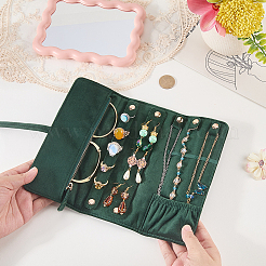Portable Rectangle Velvet Jewelry Storage Rolls&nbsp;ABAG-WH0046-105C