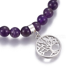 Natural Amethyst Charm Bracelets&nbsp;BJEW-I275-B07