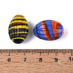 Handmade Stripe Lampwork Beads&nbsp;LAMP-N042-05