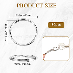 60Pcs Iron Plated Nickle Keychain Rings&nbsp;FIND-SP0003-35P