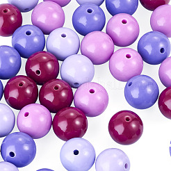 40Pcs 4 Colors Opaque Acrylic Beads&nbsp;MACR-TA0002-97B