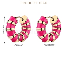 Enamel Striped Thick Hoop Earrings&nbsp;JE1110E