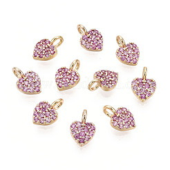 Brass Micro Pave Cubic Zirconia Charms&nbsp;KK-P157-14G-01B-NF