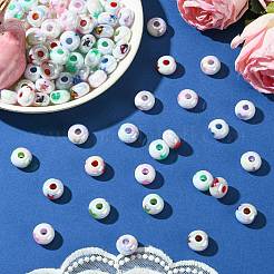 100Pcs UV Plated Rainbow Acrylic Beads&nbsp;PACR-CJ0001-35