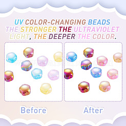 10Pcs Transparent Resin UV Reactive Beads&nbsp;RESI-TADJ0001-12