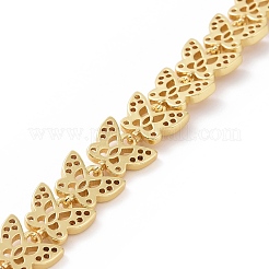 Clear Cubic Zirconia Butterfly Link Chain Bracelet&nbsp;BJEW-B068-05