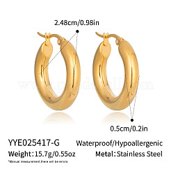 Ring Shape 304 Stainless Steel Huggie Hoop Earrings&nbsp;LS-VO5499-1