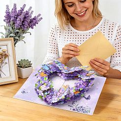 Pop Up 3D Heart Butterfly Bouquet Greeting Cards&nbsp;AJEW-FZC0001-06