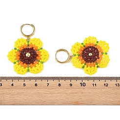 Glass Seed Bead Hoop Dangle Earrings&nbsp;EJEW-MZ00772