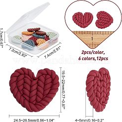 12Pcs 6 Colors Handmade Polymer Clay Cabochons&nbsp;CLAY-CA0001-17