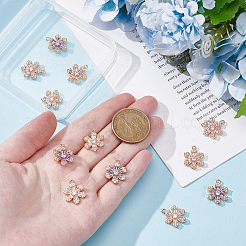 12Pcs 3 Colors Brass with Cubic Zirconia Pendants&nbsp;KK-DR0001-57