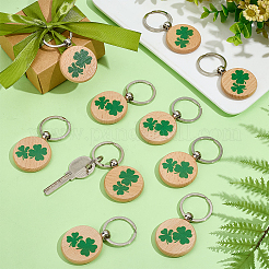 36Pcs Wood Pendant Keychains&nbsp;KEYC-PH0002-33
