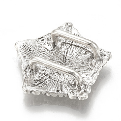 Tibetan Style Alloy Slide Charms Cabochon Settings&nbsp;TIBE-T012-04AS-LF