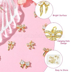 10Pcs 10 Styles Brass Micro Pave Clear Cubic Zirconia Charms&nbsp;KK-CJ0002-52