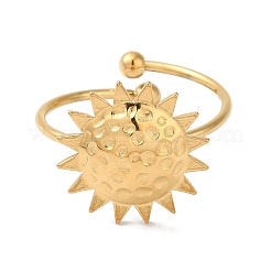 Ion Plating(IP) 304 Stainless Steel Sun Open Cuff Rings for Women&nbsp;RJEW-M167-09F-G