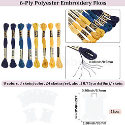 24 Skeins 3Bags 6-Ply Polyester Embroidery Floss&nbsp;OCOR-CY0003-42B