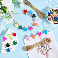 80Pcs 10 Colors Wooden Clips Tacks&nbsp;DIY-CP0012-83
