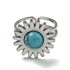 Sun 304 Stainless Steel Open Cuff Rings&nbsp;STAS-Z060-08P-06