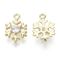 Brass Micro Pave Clear Cubic Zirconia Charms&nbsp;KK-S348-527-NF