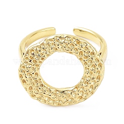 Rack Plating Donut Brass Open Cuff Rings&nbsp;RJEW-B044-01G