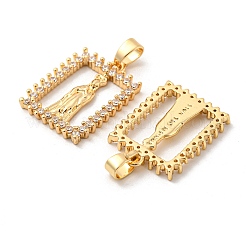 Brass Micro Pave Cubic Zirconia Pendants&nbsp;KK-P250-46G
