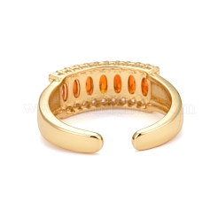 Bling Orange Cubic Zirconia Cuff Ring&nbsp;KK-Z023-05G