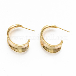 Semicircular Brass Stud Earrings&nbsp;X-KK-T062-39G-NF