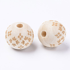 Unfinished Natural Wood European Beads&nbsp;LS-WOOD-S057-023B