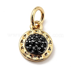 Brass Micro Pave Cubic Zirconia Pendants&nbsp;KK-E015-19G